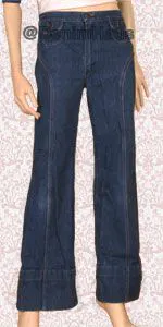 Raw selvedge denim jeans fly and rivet detail